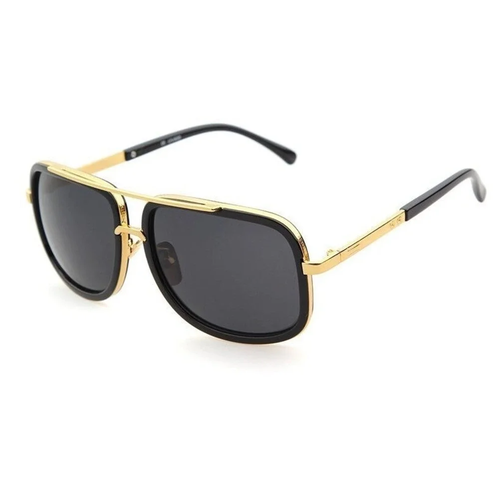 Classic Sunglasses Square‎ Frame Gold Fashion Shades Men Women UV400 Protection